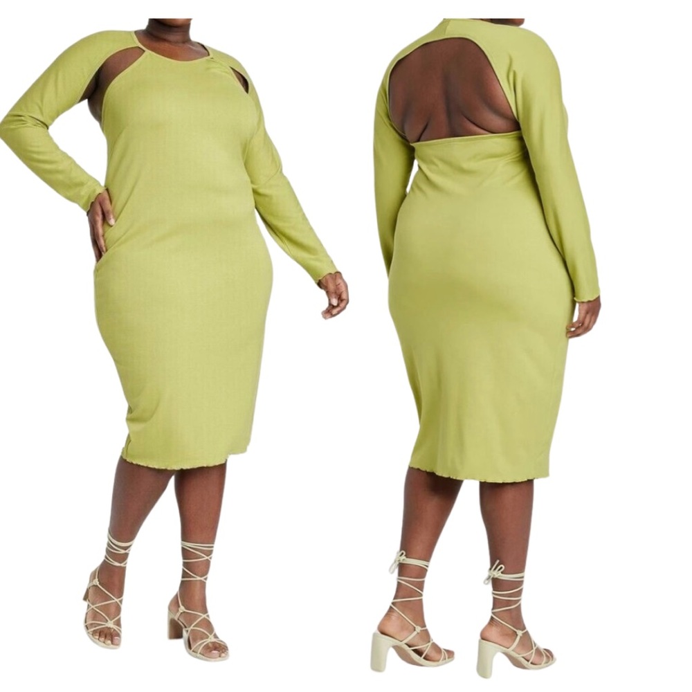 Sammy B Elegant Green Cutout Dress
